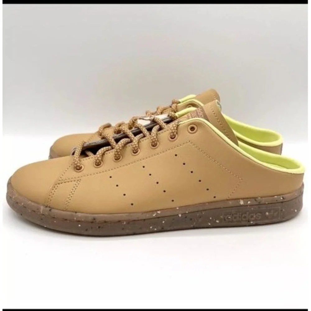 Adidas Stan Smith Plant And‎ Grow GY9666 Mens 9 Mules Golden Beige Slip-On Shoes